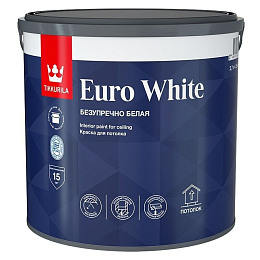 Краска для потолка EURO WHITE белая (гл/мат)